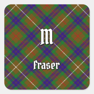 Clan Fraser Jagd Tartan Square Sticker