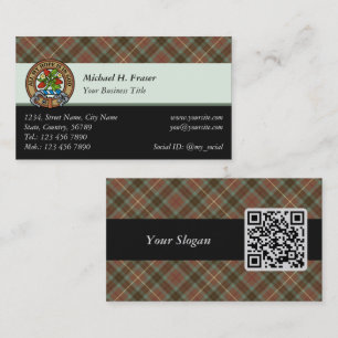 Clan Fraser Jägerin, gewittert Tartan Business Car Visitenkarte
