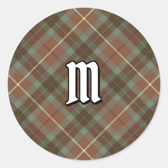 Clan Fraser Junting Tartan Runder Aufkleber (Vorderseite)