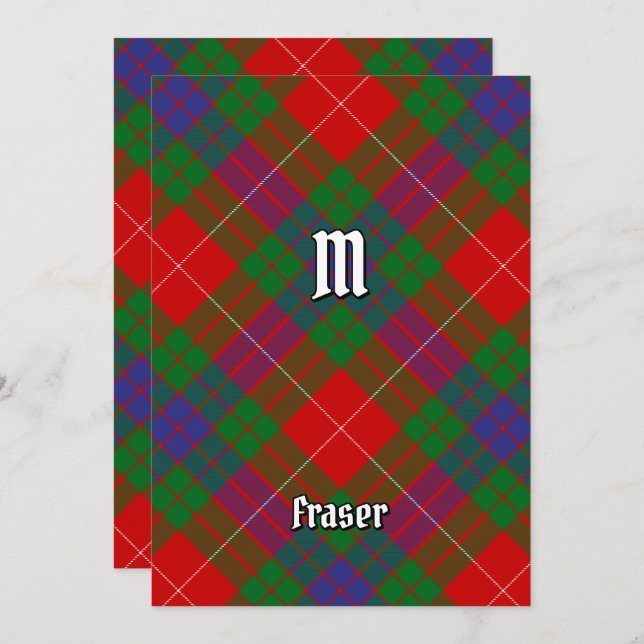Clan Fraser Tartan Einladung (Vorne/Hinten)