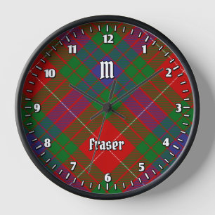 Clan Fraser Tartan Large Clock Uhr