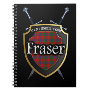 Clan Fraser Tartan Shield & Schwerter Notizblock
