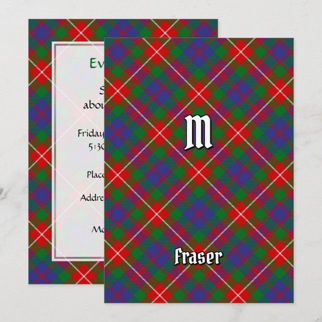 Clan Fraser von Lovat Tartan Einladung (Vorne/Hinten)