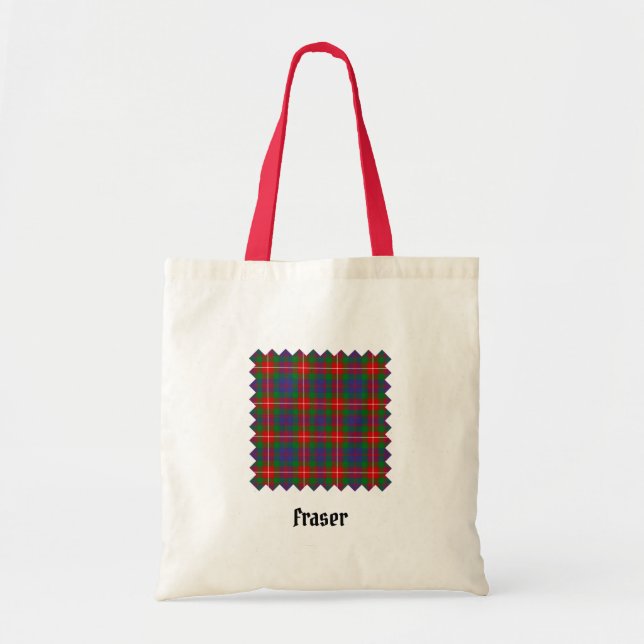 Clan Fraser von Lovat Tartan Tote Bag Tragetasche (Vorne)