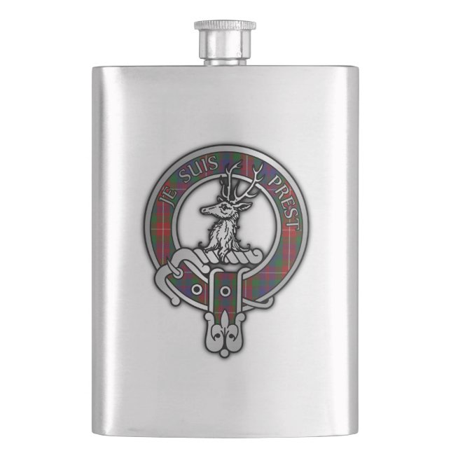 Clan Fraser von Lovat Wappen & Tartan Flachmann (Vorderseite)