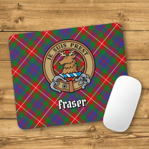 Clan Fraser von Lovat Wappen über Tartan Mousepad