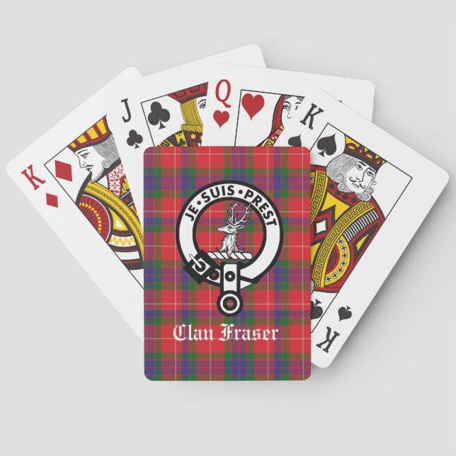 Clan Fraser Wappen Abzeichen & Tartan Custom Spielkarten (Rückseite)