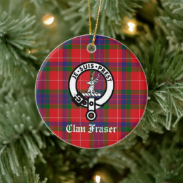Clan Fraser Wappen Abzeichen & Tartan individuell  Keramik Ornament