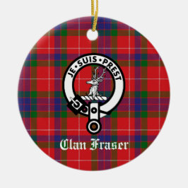 Clan Fraser Wappen Abzeichen & Tartan individuell  Keramik Ornament
