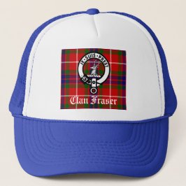 Clan Fraser Wappen Abzeichen und Tartan Truckerkappe