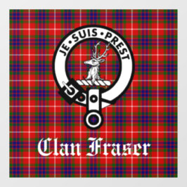 Clan Fraser Wappen Abzeichen und Tartan Window Clo Fensteraufkleber