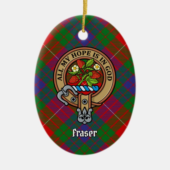 Clan Fraser Wappen Keramik Ornament (Vorne)