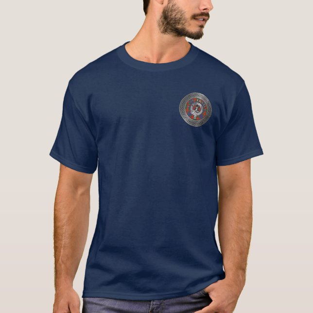 Clan Fraser Wappen & Tartan Knot T - Shirt (Vorderseite)