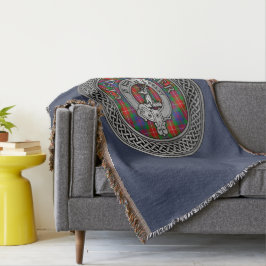 Clan Fraser Wappen & Tartan Knot Throw Blanket Decke