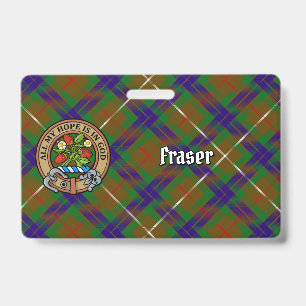 Clan Fraser Wappen über Jagd auf Tartan Ausweis