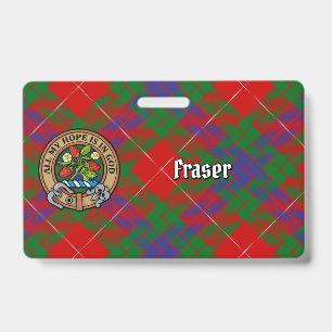 Clan Fraser Wappen über Tartan Ausweis