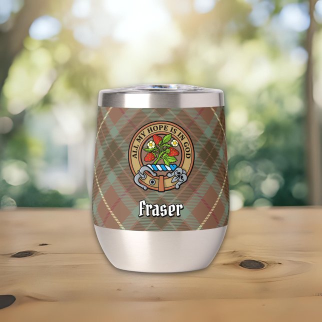 Clan Fraser Wappen über Wetterjagd Tartan (Von Creator hochgeladen)
