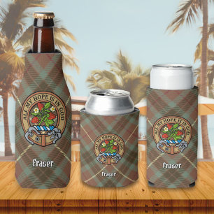 Clan Fraser Wappen über Wetterjagd Tartan Flaschenkühler