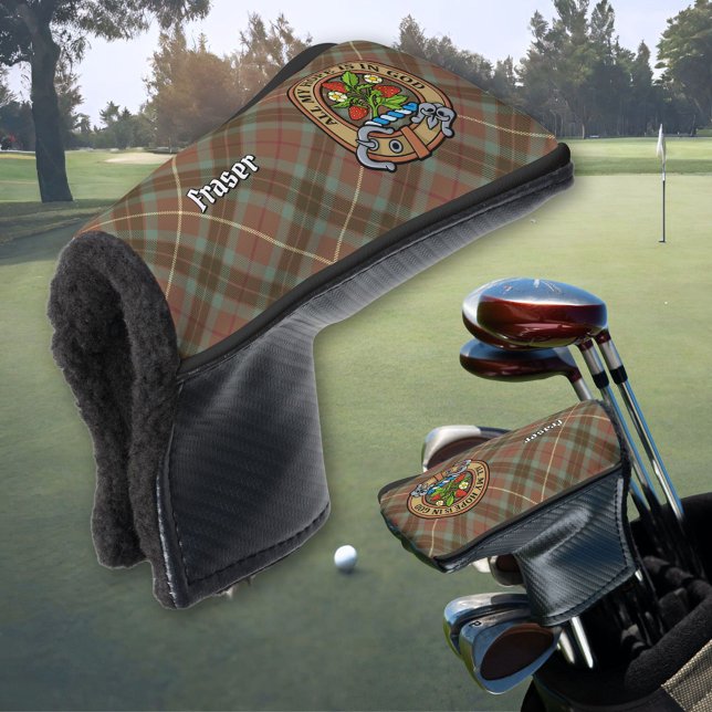 Clan Fraser Wappen über Wetterjagd Tartan Golf Headcover (Von Creator hochgeladen)