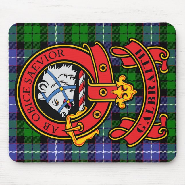 Clan Galbraith Mouse Pad with Clan Tartan & Crest Mousepad (Vorne)