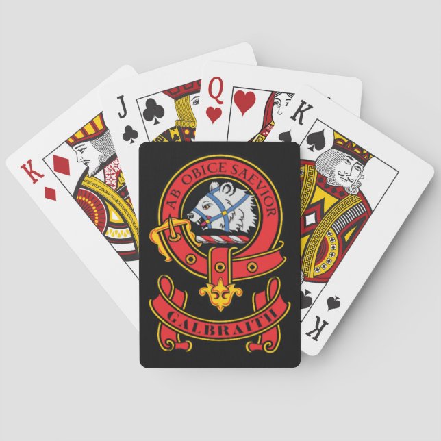 Clan Galbraith Society spielt Karten Spielkarten (Rückseite)