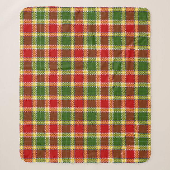 Clan Gibson Tartan Kariert Sherpadecke (Vorderseite)