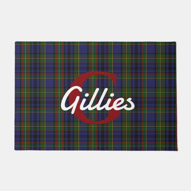 Clan Gillies Kariert Mit Monogramm Doormat Fußmatte (Vorderseite)
