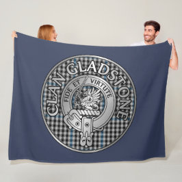 Clan Gladstone Wappen & Tartan Fleecedecke