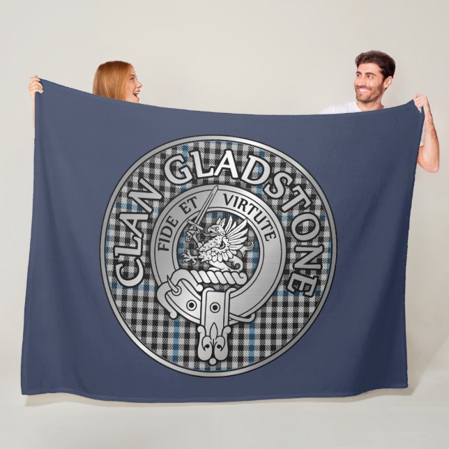 Clan Gladstone Wappen & Tartan Fleecedecke (Beispiel)