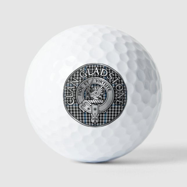 Clan Gladstone Wappen & Tartan Golfball (Vorderseite)