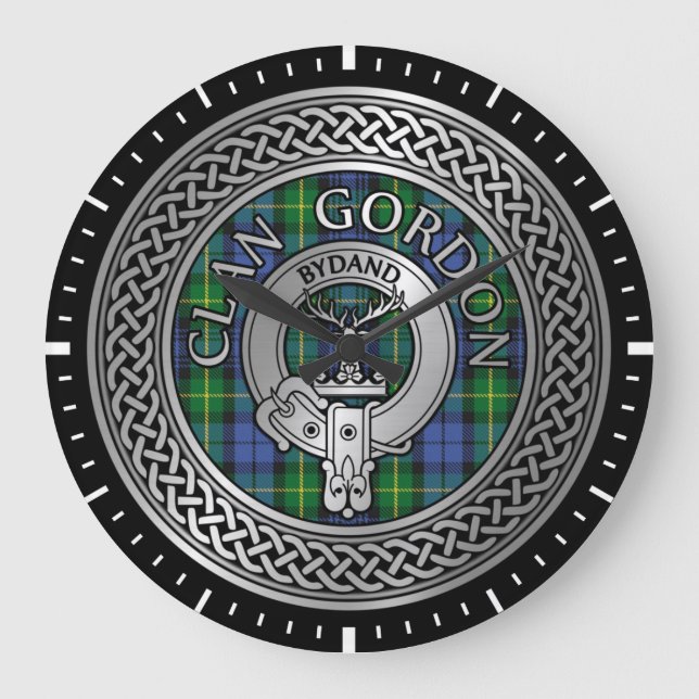 Clan Gordon Crest & Tartan Knot Grande horloge (Recto)