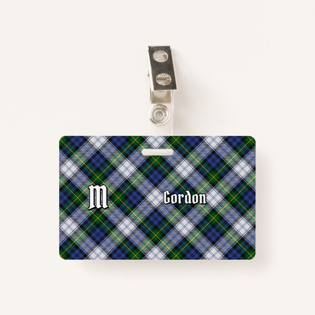 Clan Gordon Dress Tartan Abzeichen Ausweis (Vorderseite mit Klammer)