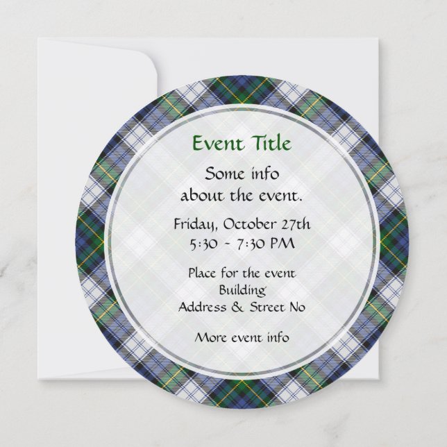 Clan Gordon Dress Tartan Invitation (Dos)