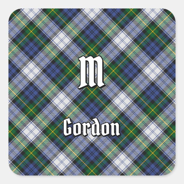 Clan Gordon Dress Tartan Square Sticker (Vorderseite)