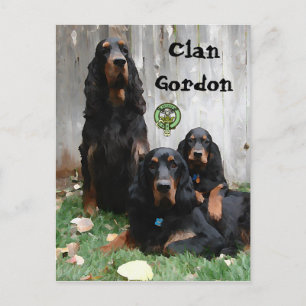 Clan Gordon, Gordon Setter Gemälde Postkarte