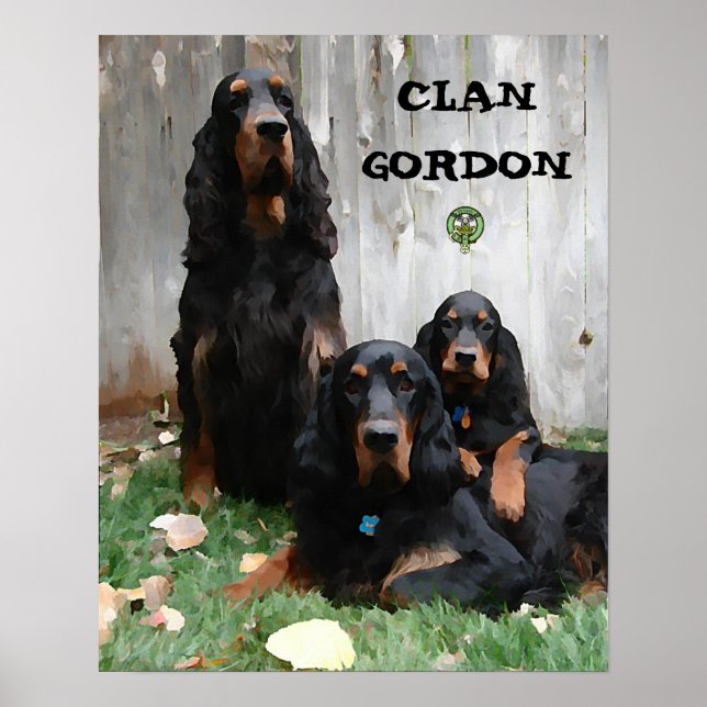 CLAN GORDON Gordon Setter Poster de peinture (Devant)