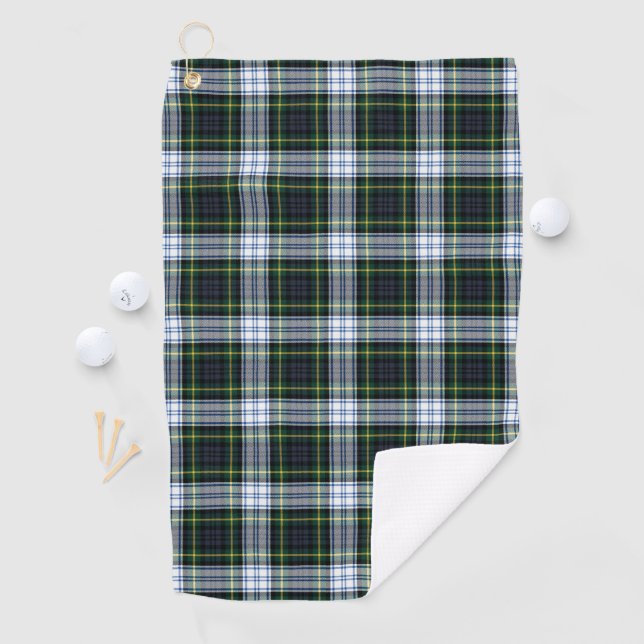 Clan Gordon Kariert Tartan Green White Karo Golfhandtuch (Insitu)