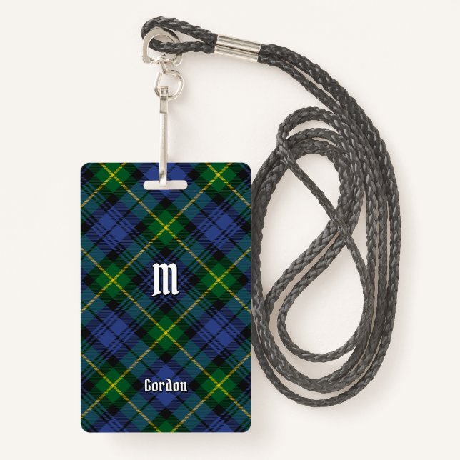 Clan Gordon Tartan Abzeichen Ausweis (Vorderseite mit Schlüsselband)