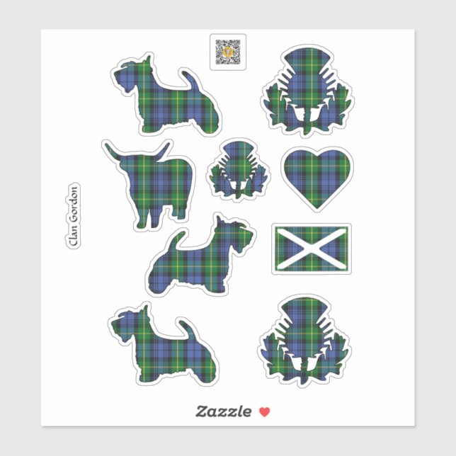 Clan Gordon Tartan Sticker (Blatt)