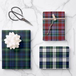 Clan Gordon Tartan Variationen Geschenkpapier Set
