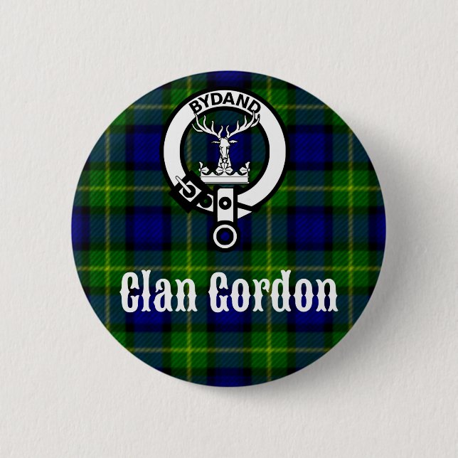 Clan Gordon Tartan Wappen Button (Vorderseite)
