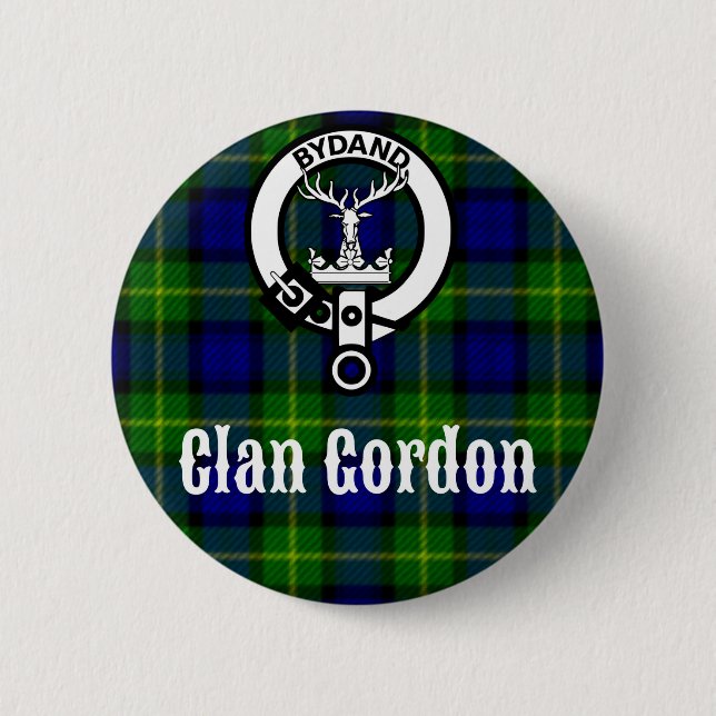 Clan Gordon Tartan Wappen Button (Vorderseite)
