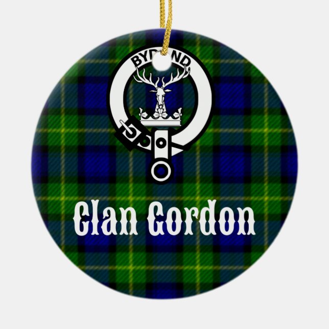 Clan Gordon Tartan Wappen Keramikornament (Vorne)