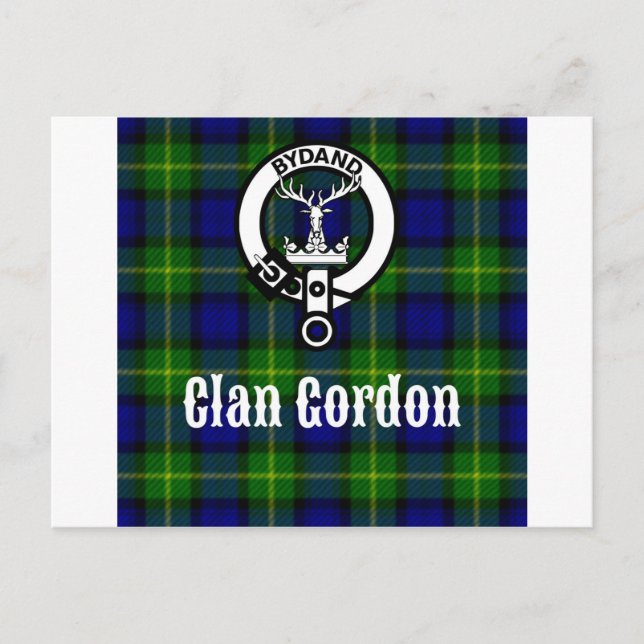 Clan Gordon Tartan Wappen Postkarte (Vorderseite)