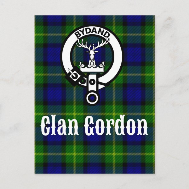 Clan Gordon Tartan Wappen Postkarte (Vorderseite)