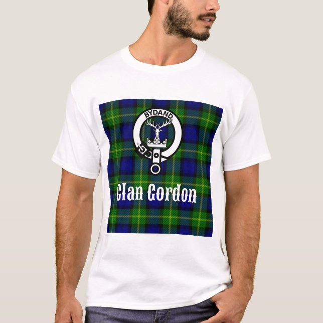 Clan Gordon Tartan Wappen T-Shirt (Vorderseite)