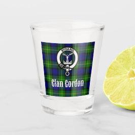 Clan Gordon Wappen Abzeichen & Tartan Schnapsglas