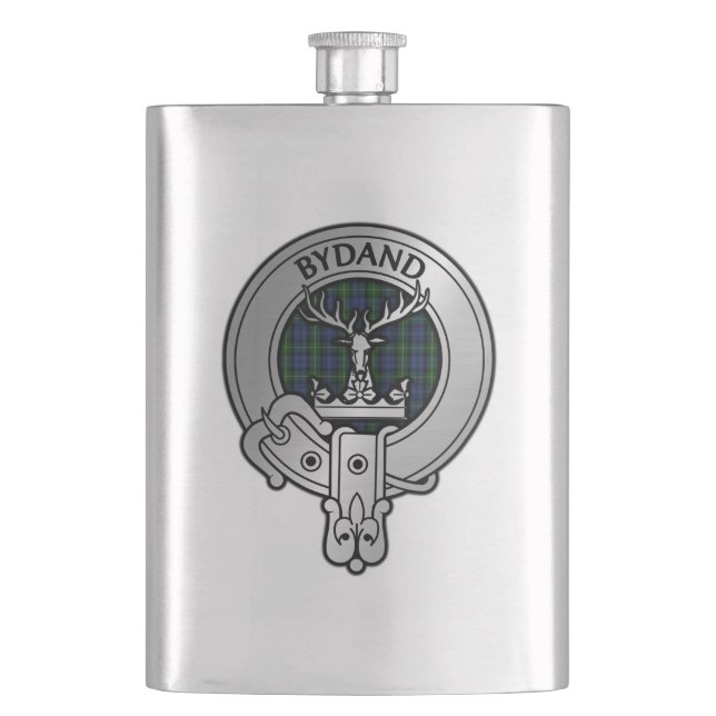 Clan Gordon Wappen & Tartan Flachmann (Vorderseite)