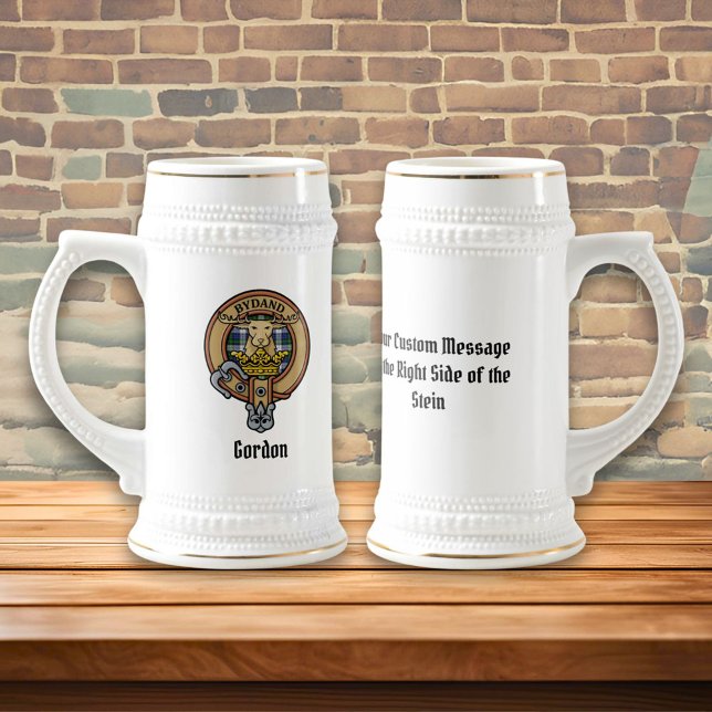 Clan Gordon Wappen über Dress Tartan Beer Stein Bierglas (Von Creator hochgeladen)