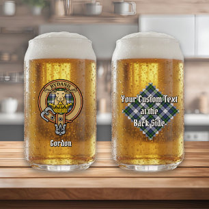 Clan Gordon-Wappen über Dress Tartan Dosenglas